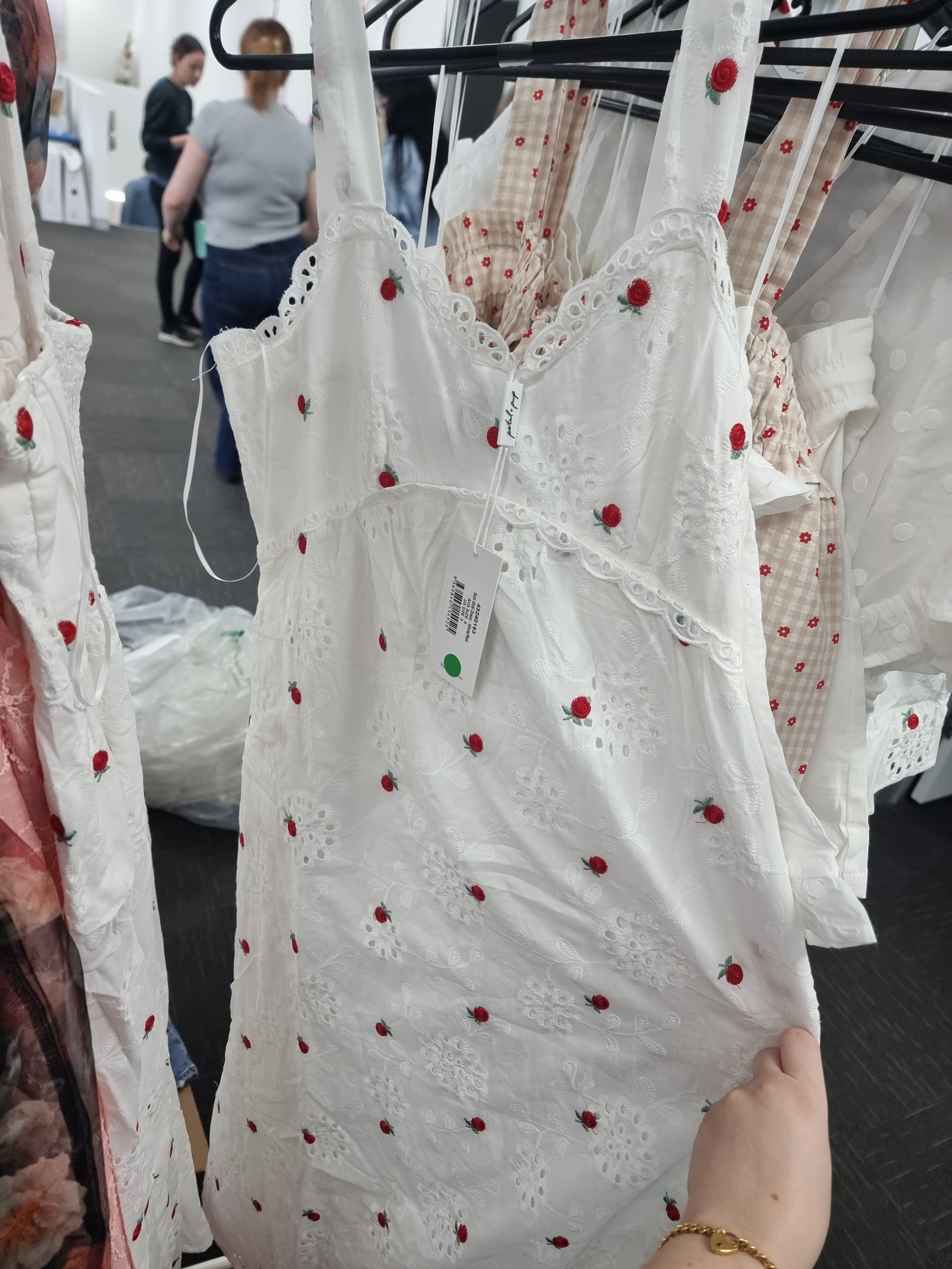 Salli Midi Dress - White/Red