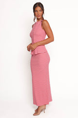 Adeline Two Piece Set - Pink Red