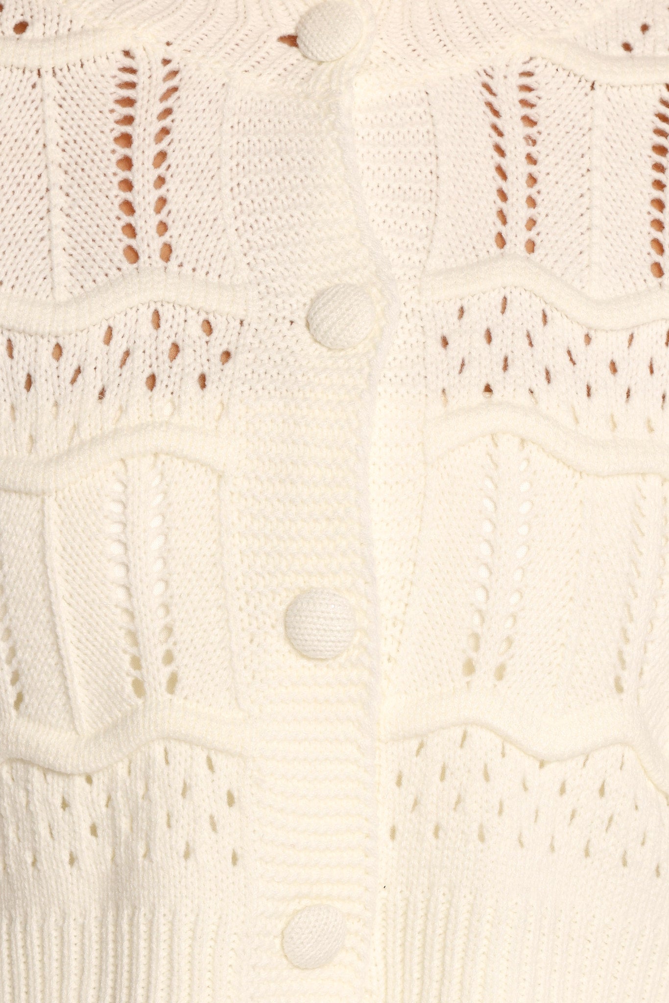 Aidy Crop Button Front Cardigan - White