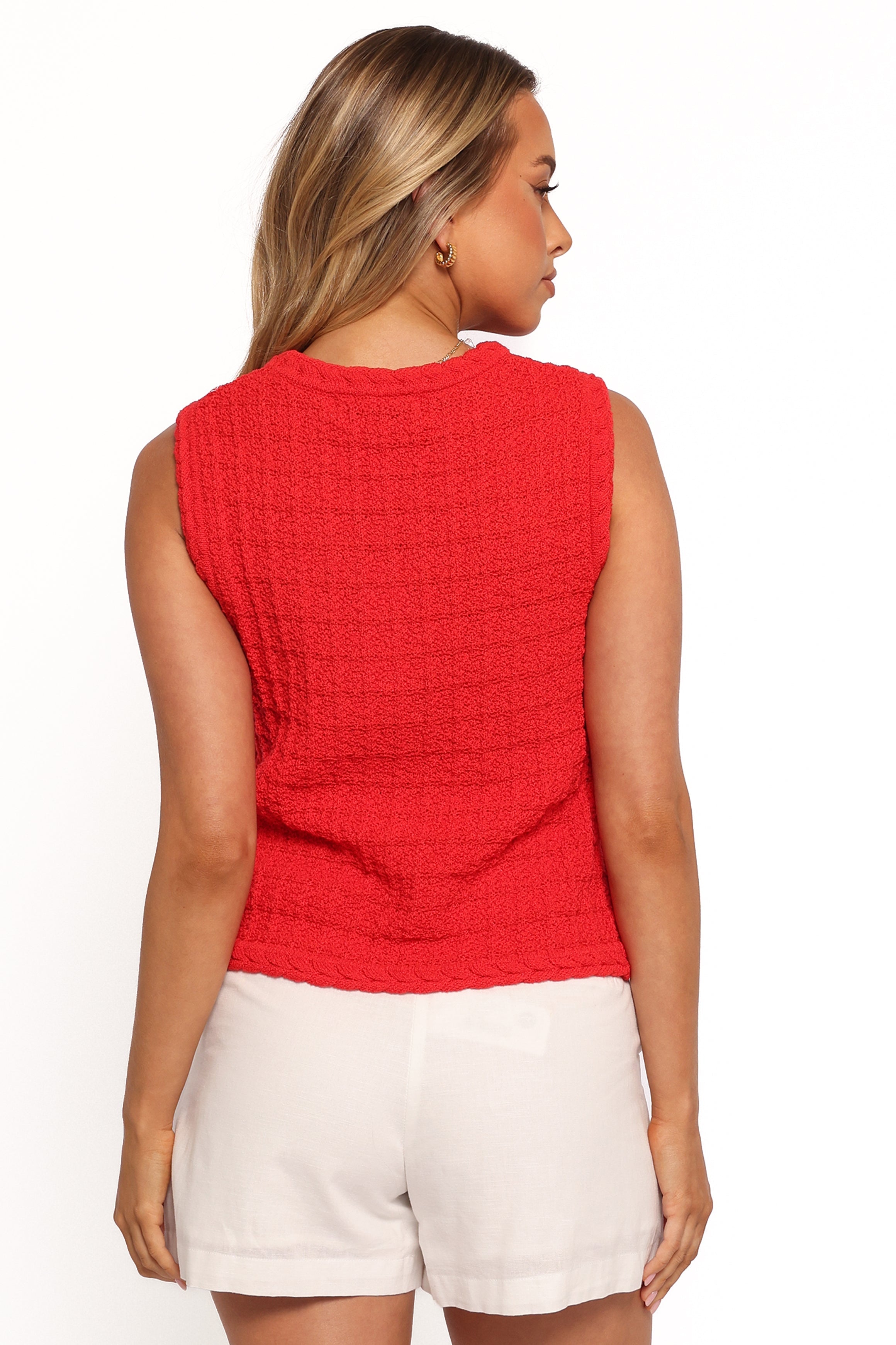 Davis Knit Vest - Red