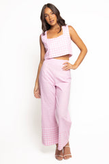 Devlin Cotton Pant - Pink Gingham