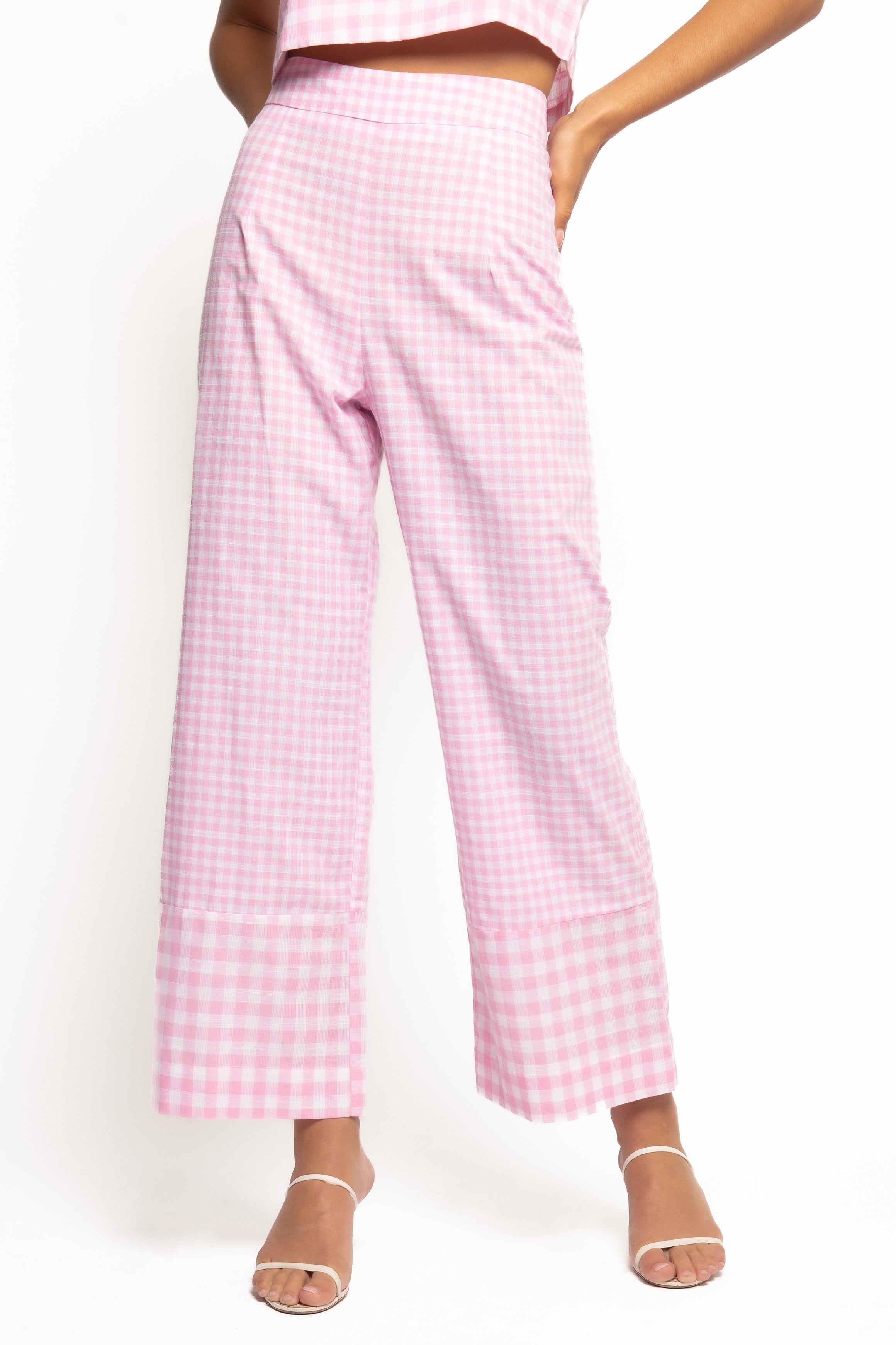 Devlin Cotton Pant - Pink Gingham