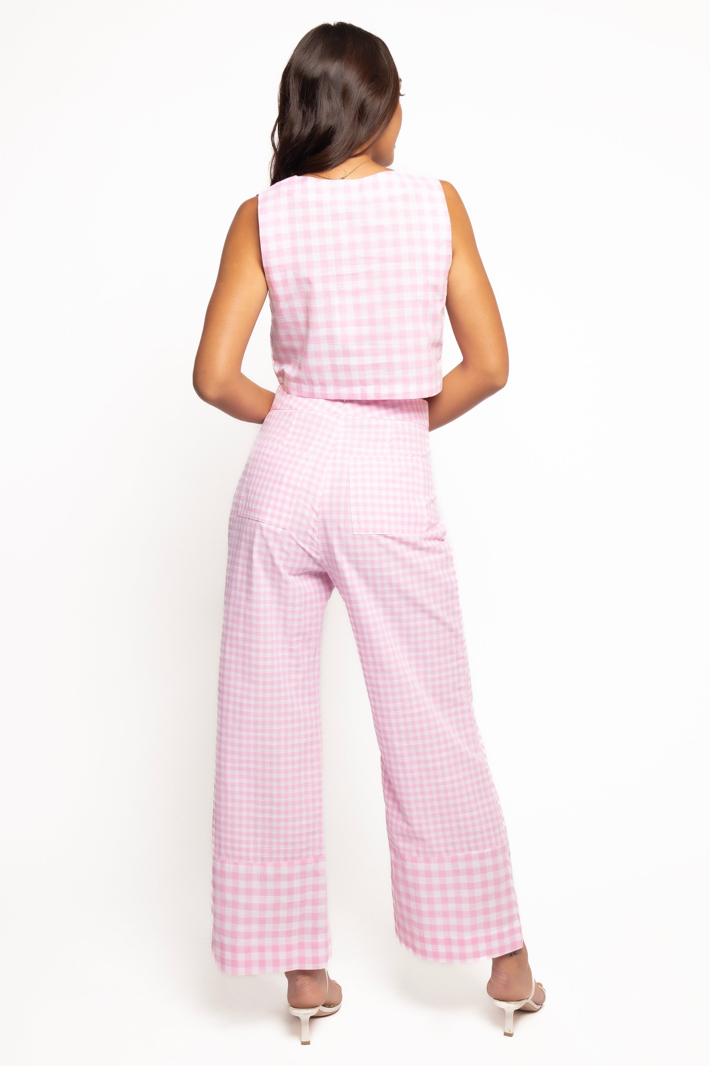 Devlin Cotton Pant - Pink Gingham