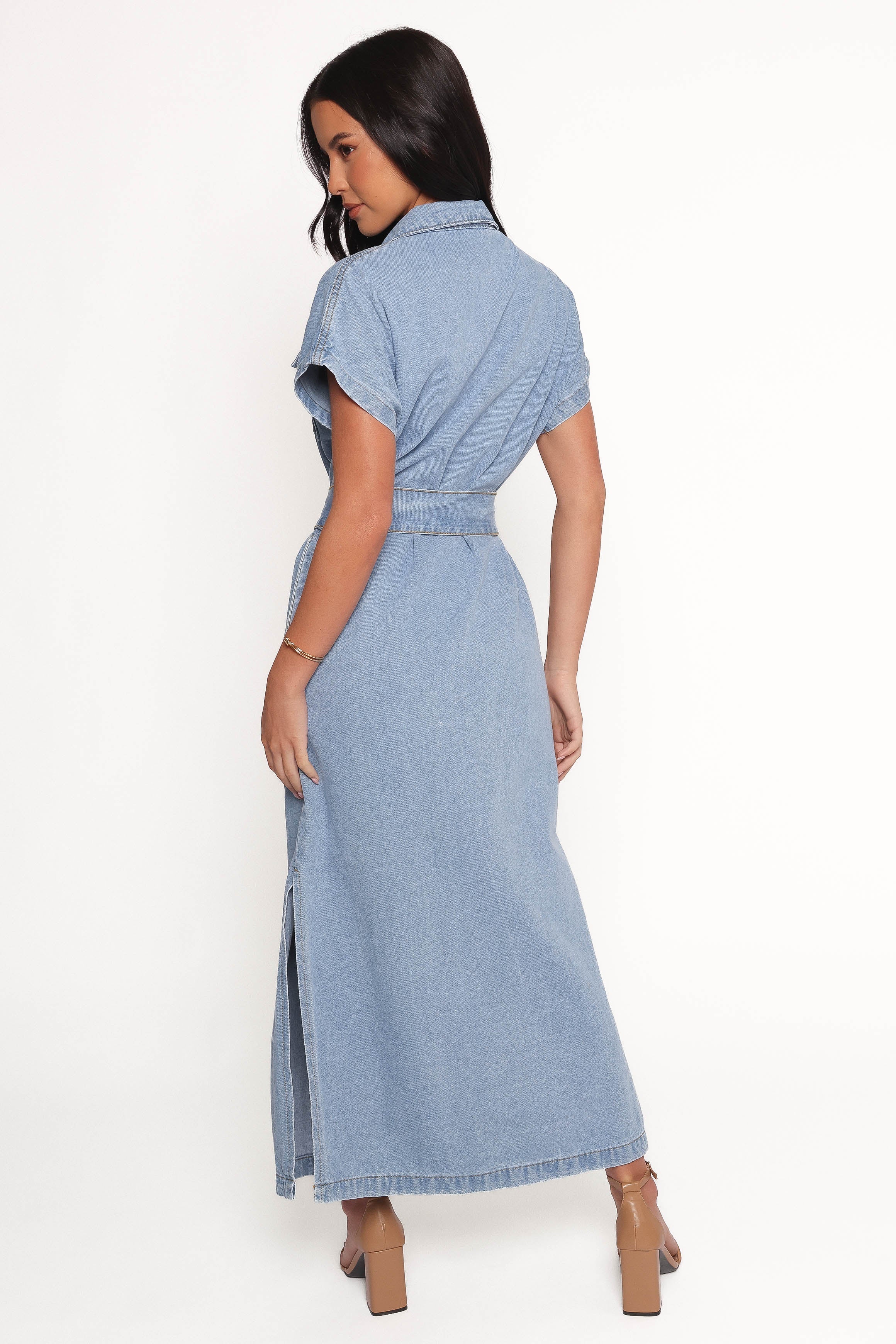 Griffin Shirt Maxi Dress - Denim