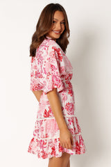 Sienna Long Sleeve Mini Dress - Pink